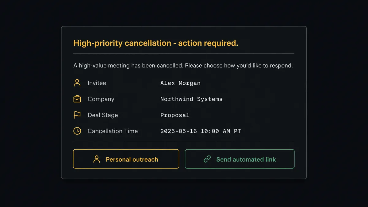 A dark Slack notification card showing a structured message from FlowRunner