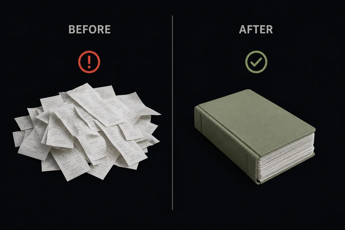 A dark before/after split on #0C0E12